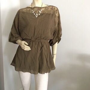 Free People boatneck 3/4 sleeve top size Small